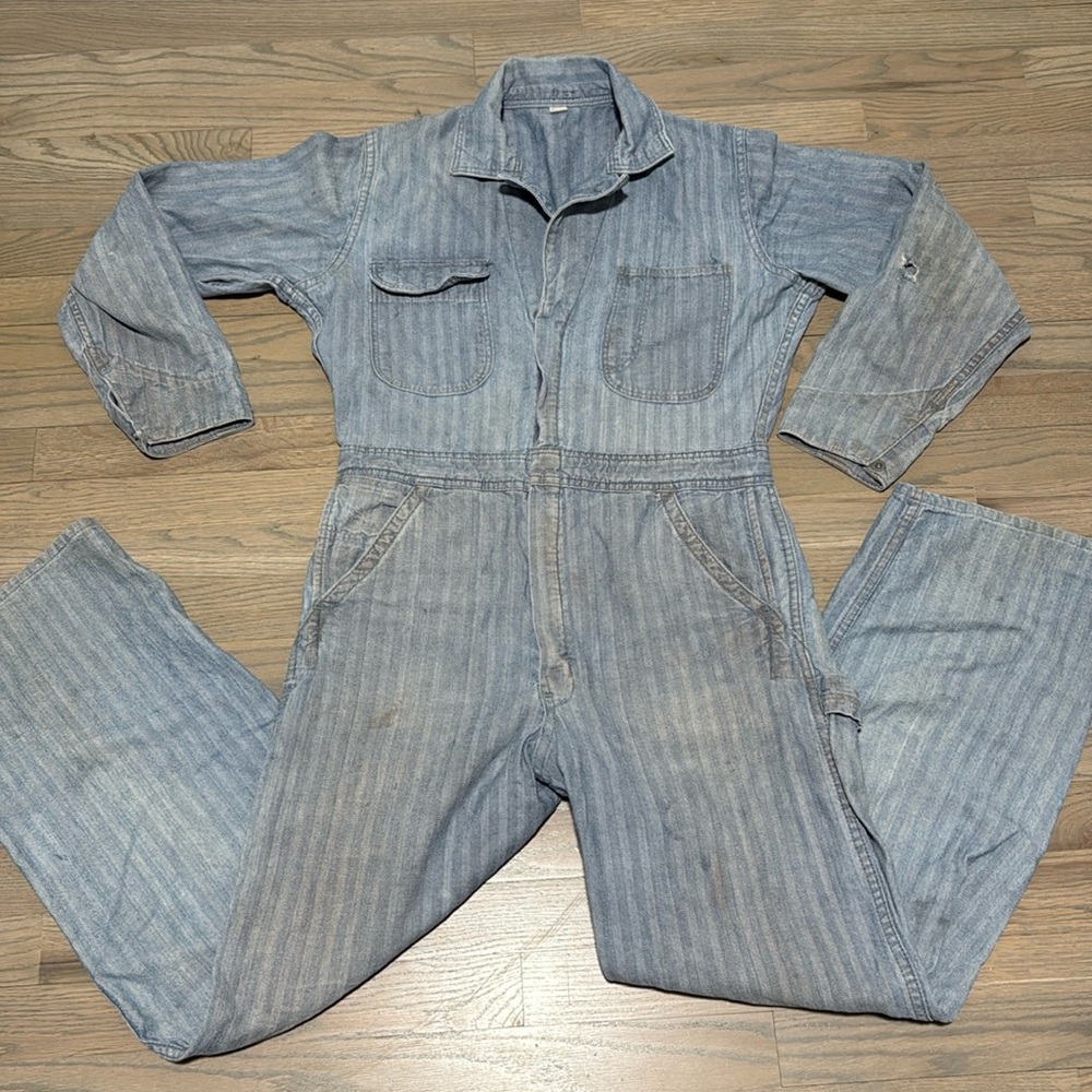 Vintage 1960s BIG BEN Wrangler Herringbone Twill Coveralls size 36 regular small